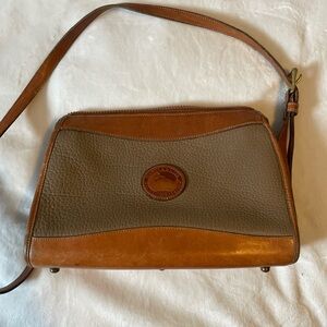 Dooney & Bourke Vintage 80s Brown and Tan Shoulder Bag